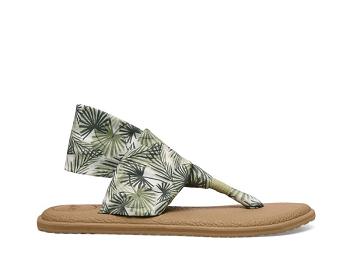 Sanuk Yoga Slings 2 Tropical Vegan Women's Sandals Olive | Canada 13MQZ